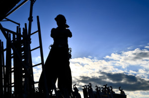 Japanese steeplejack in the early morning