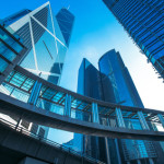 Modern office buildings in central Hong Kong