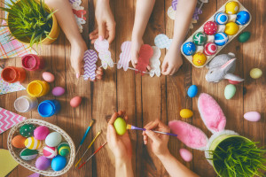 family preparing for Easter